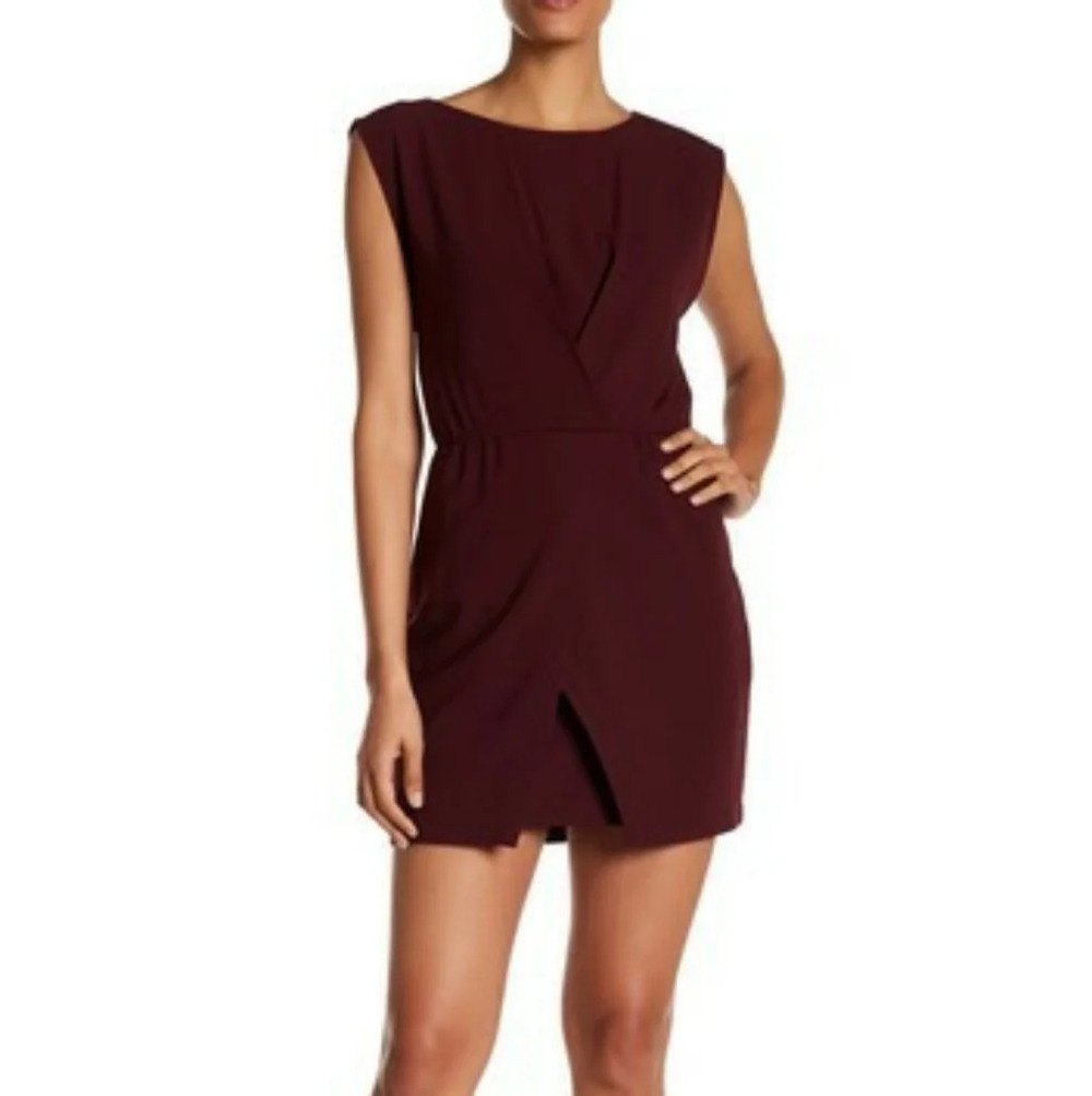 Halston Heritage Cap Sleeve Crepe Dress